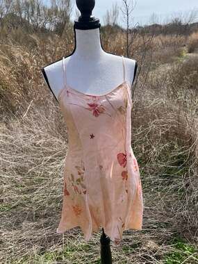 Vintage Victoria's Secret Floral Satin Slip Dress Nightgown Pink S